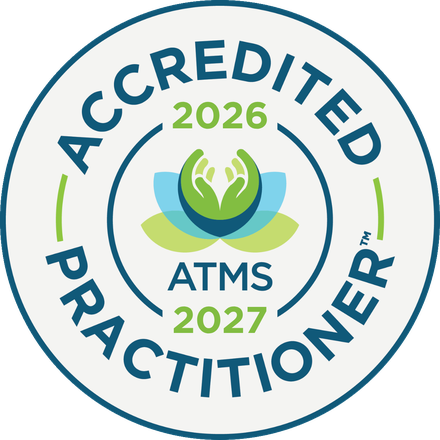 Australian Traditional-Medicine Society Accredited Practitioner badge, valid 2026 to 2027
